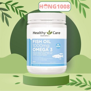 Viên uống Healthy Care Fish Oil 1000mg Omega 3 400 viên của Úc - Dầu Cá Bổ sung omega tốt cho mắt và não