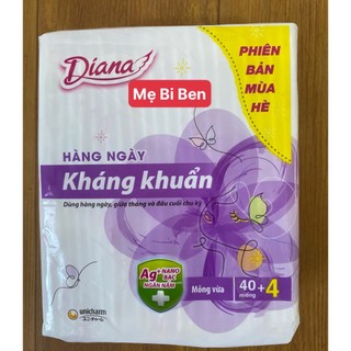 [Gói 40+4 miếng] Băng Vệ Sinh Diana Sensi Hàng Ngày Kháng Khuẩn 40 Miếng 15.5cm - Chính Hãng