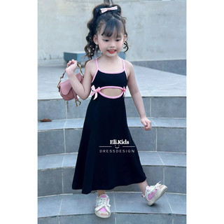 Đầm 2  dây thiết kế khoét eo cho bé