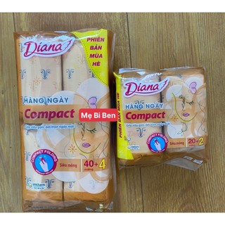[Gói 20+2 / Gói 40+4] Băng Vệ Sinh Diana Sensi Hàng Ngày Compact 20/40 miếng mỏng nhẹ 15.5cm