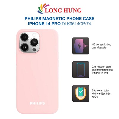 Ốp lưng chống sốc hổ trợ sạc không dây Philips Magnetic Phone Case dành cho iP 14 Pro DLK9714 - Hàng chính hãng