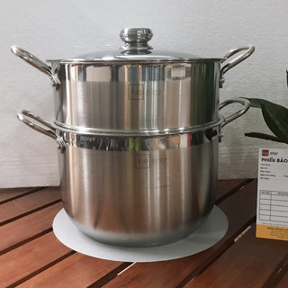 Bộ nồi xửng hấp 3 đáy bếp từ inox 430 FiveStar Standard size 28cm nắp inox , dung tích 11 lít , dùng được mọi bếp