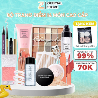 Bộ trang điểm cao cấp 16 món set makeup cá nhân đa năng tiện lợi kiềm dầu kháng nước Zentop.