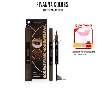 Set Bút Kẻ Mắt Kèm Mascara Sivanna Colors Double-Headed Eyes Pen HF949