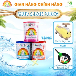  Combo 4 lon Fabimilk 900g, Nhập khẩu Anh Quốc, sữa mát tăng cân, phát triển toàn diện cho bé từ 0-3 tuổi