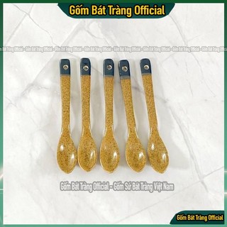 Thìa Cafe Men Nâu Gốm sứ Bát Tràng cao cấp