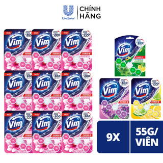 [LIVE] Combo 9 Viên Tẩy Bồn Cầu Vim Power 5 Sạch Khuẩn Thơm Mát (Hương Lavender |Hương Chanh |Hương Trà xanh &Chanh)