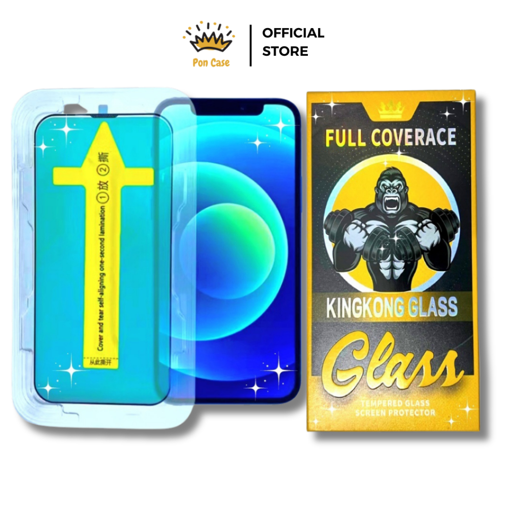 Cường lực KingKong Glass Vàng Cao Cấp Chống Nhìn Trộm Có Khung Tự Dán Cho Các Dòng X-14prmax PonCase