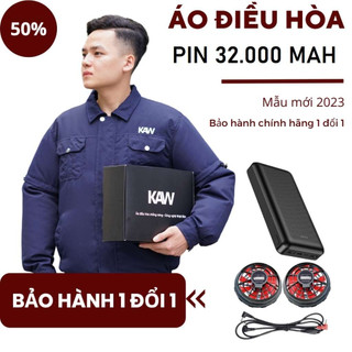 Áo điều hòa chính hãng Nhật Bản pin 12 tiếng quạt 12V chống nóng, an toàn