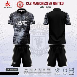 Quần áo bóng đá, đồ đá banh in tên, thun lạnh, MU đen DK. in logo miễn phí HUNGSPORT TN