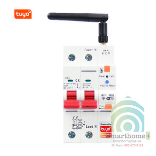 Aptomat Cầu Dao Tổng Điều Khiển Qua Wifi Có Đo Công Suất Tiêu Thụ Điện Tuya SHP-IO