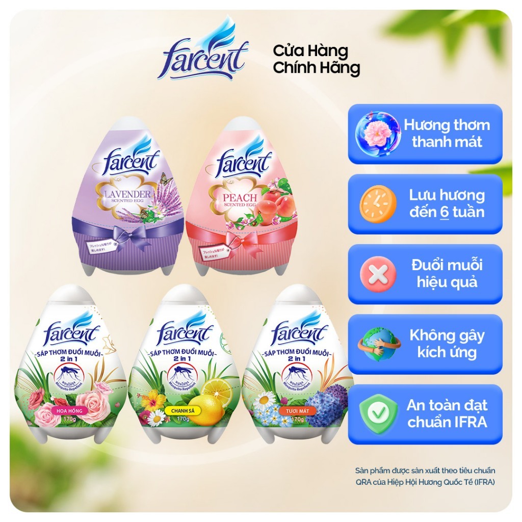 Sáp khử mùi thơm phòng Farcent 170g