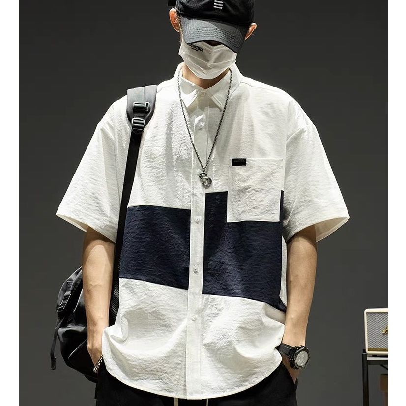 Áo sơ mi phối màu hottrend designed by Nice Clothes, chất đũi sóng, ,mát mẻ