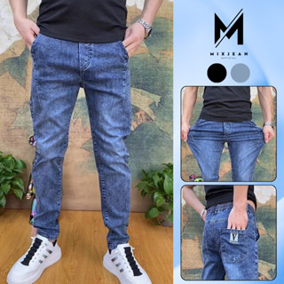 [MX017] Quần jean nam co giãn MIXJEAN lưng thun chất dày dặn quần jean nam trơn, quần bò trung niên chất lượng cao
