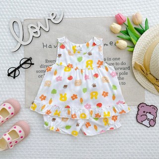🌼🌼 Bộ Tole lanh mẫu xinh mặc nhà bé gái - Đồ bộ xinh mặc nhà cho bé gái