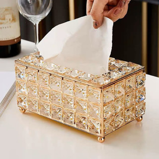 Hộp đựng giấy đính đá pha lê lấp lánh phong cách Bắc Âu sang trọng hàng có sẵn