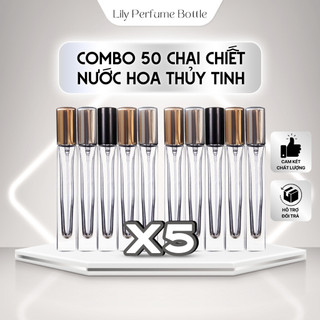 Combo 50 Lọ chiết nước hoa thủy tinh trụ vuông dài ,chai chiết nước hoa hàng cao cấp loại 1 dung tích 10ml lọ rỗng