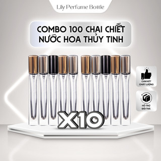 Combo 100 Lọ chiết nước hoa, ống chiết nước hoa trụ vuông dài 10ml Loại 1 HÀNG ĐẸP (VỎ CHIẾT RỖNG)