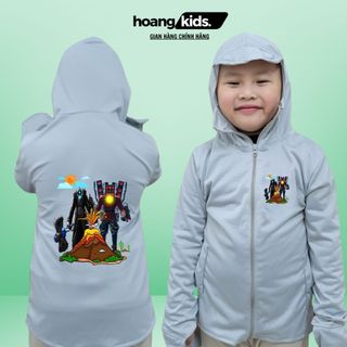Áo khoác nắng Cameraman Titan Speakerman Skibidi cho bé Hoangkids chất thông hơi thoáng mát cho trẻ em từ 15kg-40kg