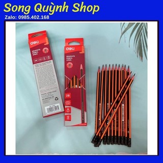 Bút chì gỗ 2b hiệu deli hộp 12 cây