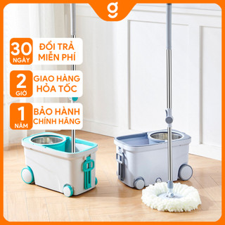 Bộ cây lau nhà ly tâm 4 bánh GOSI 360 Max-3, chổi lau nhà tự vắt xoay 360 cao cấp