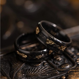 Nhẫn Nam Vonfram Stellar "The Hades" Vẩy Vàng - Cao Cấp Lịch Sự Không Gỉ - Bền Gấp 3 Nhẫn Titan
