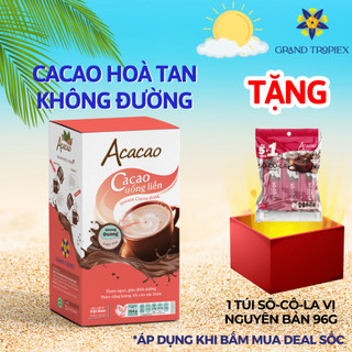 Bột cacao hòa tan Không đường Acacao uống liền tiện lợi, dinh dưỡng - Hộp 154g