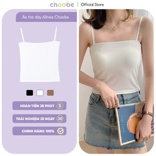 Áo croptop hai dây nữ Choobe không đệm dáng ôm vải cotton co giãn tốt có chốt điều chỉnh - A11