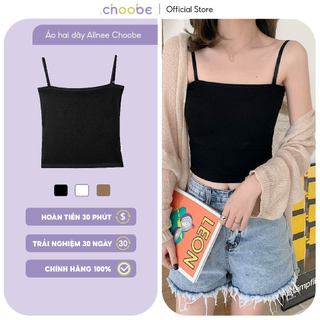 Áo 2 dây choobe nữ dáng ôm vải thuncotton co giãn có chốt điều chỉnh nhiều màu sắc A11