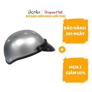 Mũ Bảo Hiểm Nửa Đầu Màu Bạc Thời Trang Chính Hãng B'COLOR