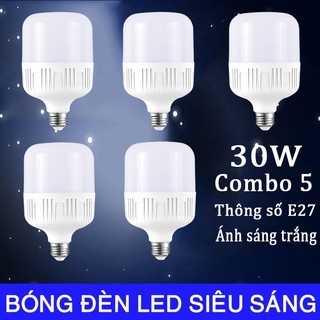 Bộ 5 bóng đèn led 30W cao cấp tiết kiệm điện