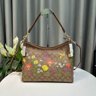 TÚI XÁCH COAC.H Laurel Shoulder Bag In Signature Canvas With Floral Print họa tiết ấn tượng và phối màu sang trọng
