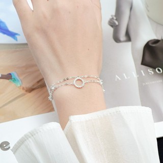 Lắc tay bạc LAMY Double Layer Round Bracelet Silver 2210