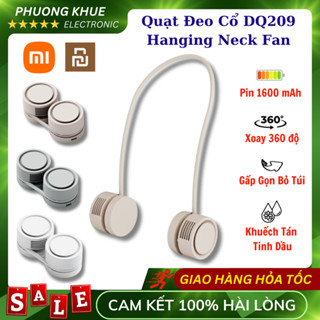 Quạt Đeo Cổ Tích Điện DQ209 Hanging Neck Fan, Khuếch Tán Hương Thơm, 3 Tốc Độ, Pin 1600mAh, Sử Dụng 6 tiếng, BH 12 Tháng
