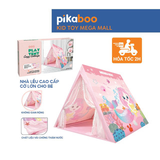 Nhà lều cao cấp cho trẻ em Pikaboo, chất liệu vải chống thấm nước, họa tiết màu sắc bắt mắt cho bé