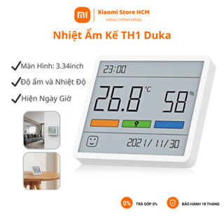 Nhiệt ẩm kế điện tử Xiaomi Duka TH1 thông minh , nhiệt ẩm kế hiển thị ngày giờ tháng năm màn hình LCD mini chính xác