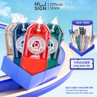 Bút xóa băng cao cấp NUSIGN kích thước 6mx5mm, băng kéo dạng film, 4 màu Trắng/Đỏ/Xanh dương/Xanh lá