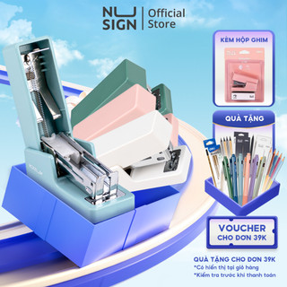 [TẶNG KÈM GHIM] Dập ghim trợ lực cao cấp NUSIGN loại 24/6 4 màu Xanh dương/Xanh lá/Hồng/Trắng