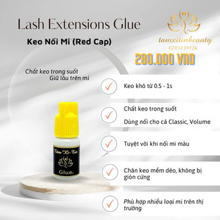 Keo Nối Mi Trong Veo Không Nhìn Thấy Chân Keo, Nắp Vàng 5ml | Tâm Xitin Eyelash Glue 5ml  Yellow Cap