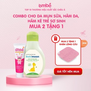 Combo Sạch Da Hết Rôm Sảy ( 1 Kem Em Bé Plus Tuýp 20g + Nước Tắm Gội thảo Dược Babimoon Chai 250ml)