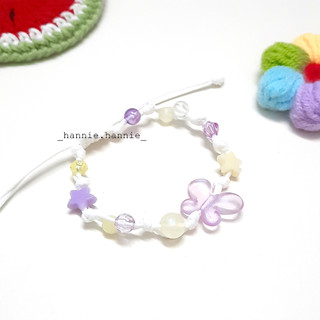 ꕤ NABI ꕤ - Vòng tay bướm dây sáp 1mm handmade đơn giản (Hồng/Vàng/Cam/Xanh lá/Xanh biển/Tím)