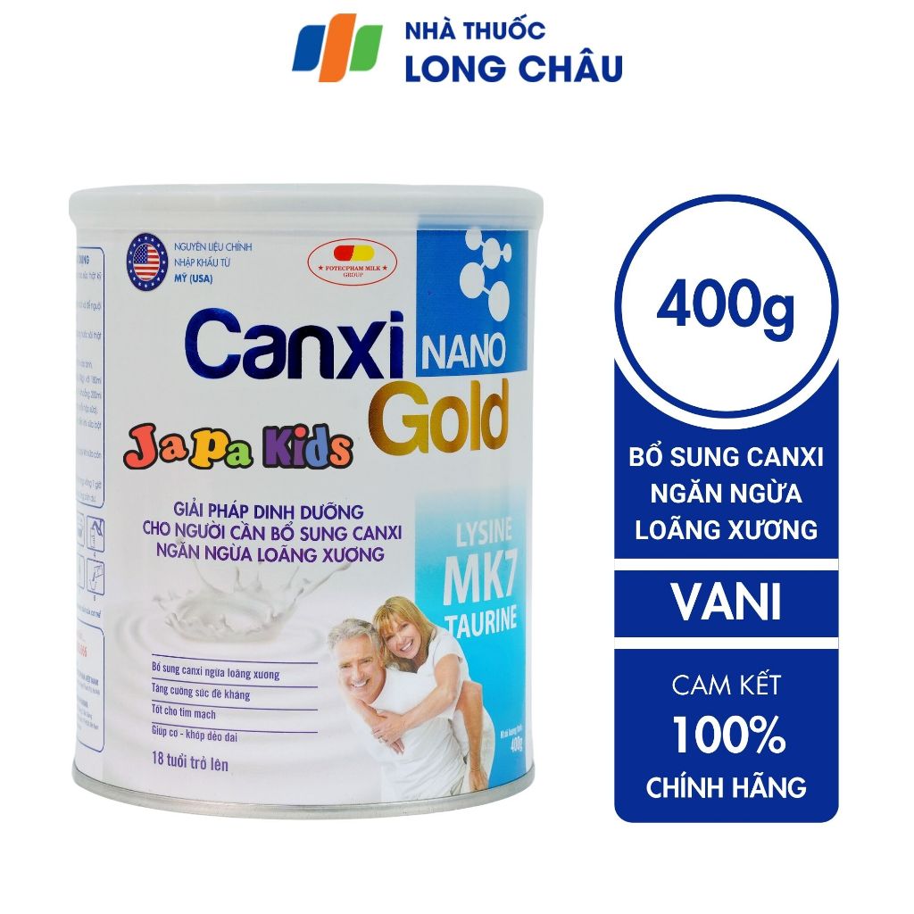Sữa Bột Cho Người Lớn Tuổi Sữa Cho Người Lớn Tuổi Bổ Sung Canxi Canxi Nano Gold Chính Hãng