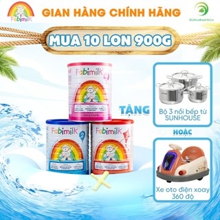  Combo 10 lon Fabimilk 900g, Nhập khẩu Anh Quốc, sữa mát tăng cân, phát triển toàn diện cho bé từ 0-3 tuổi