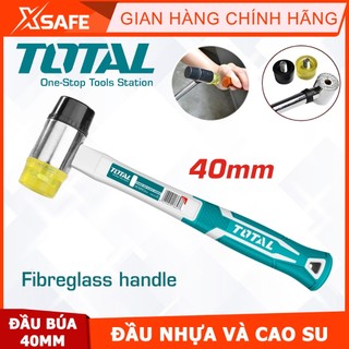 Búa 2 đầu nhựa và cao su TOTAL THT77406 đường kính đầu búa 40mm, cán búa sợi thủy tinh bền chắc