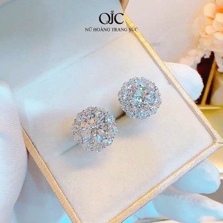 Bông tai nữ bạc Ý đính đá Cubic Zirconia Thụy Sỹ QJC cao cấp chống chầy xước sang trọng, tinh tế - BB540XI