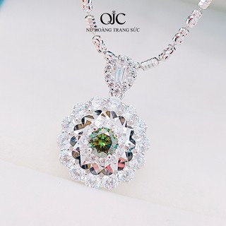 Dây chuyền nữ bạc ý đính kim cương Moissanite QJC 5ly kiểm định GRA cao cấp, sang trọng - DB1923KCX5L