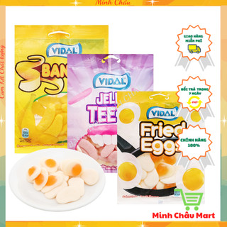 Kẹo dẻo vidal hình quả chuối- trứng chiên gói 80g