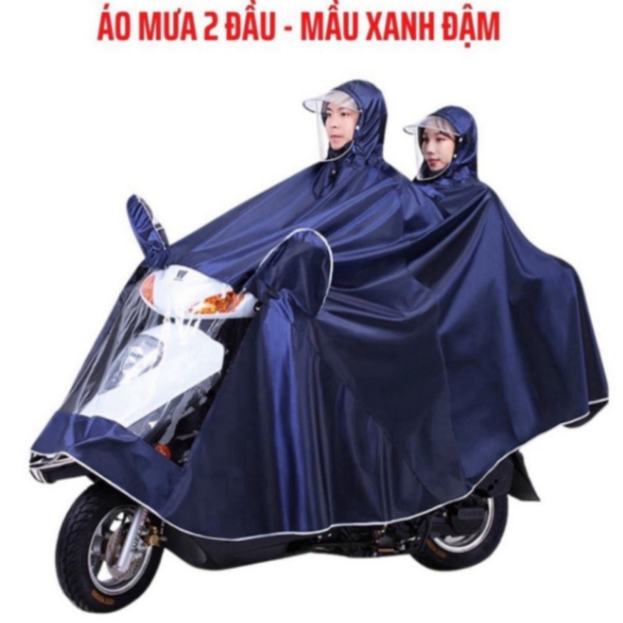 Áo Mưa Đi Xe Máy,  Áo Mưa Phản Quang Có Kính Che Mưa 1 Người Và 2 Người Cỡ Lớn Che Mưa Siêu Rông ( didooglt )