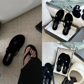 Dép lê cha.nel xỏ ngón full box vip 2024 form to lùi 1 size