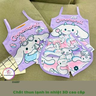 Bộ hai dây bánh bèo thun lạnh in 3D siêu xinh đẹp cho bé gái size đại - Bộ quần áo trẻ em 068